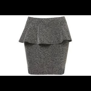 Topshop Grey Tweed Peplum Skirt Size 6